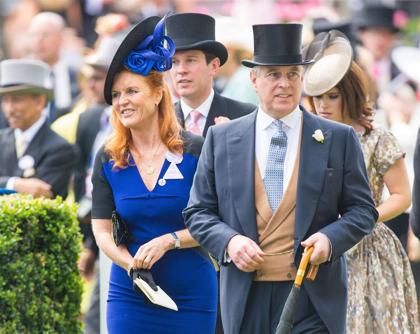 Sarah and the Duke of York at Royal Ascot in 2015 (Dominic Lipinski/PA)