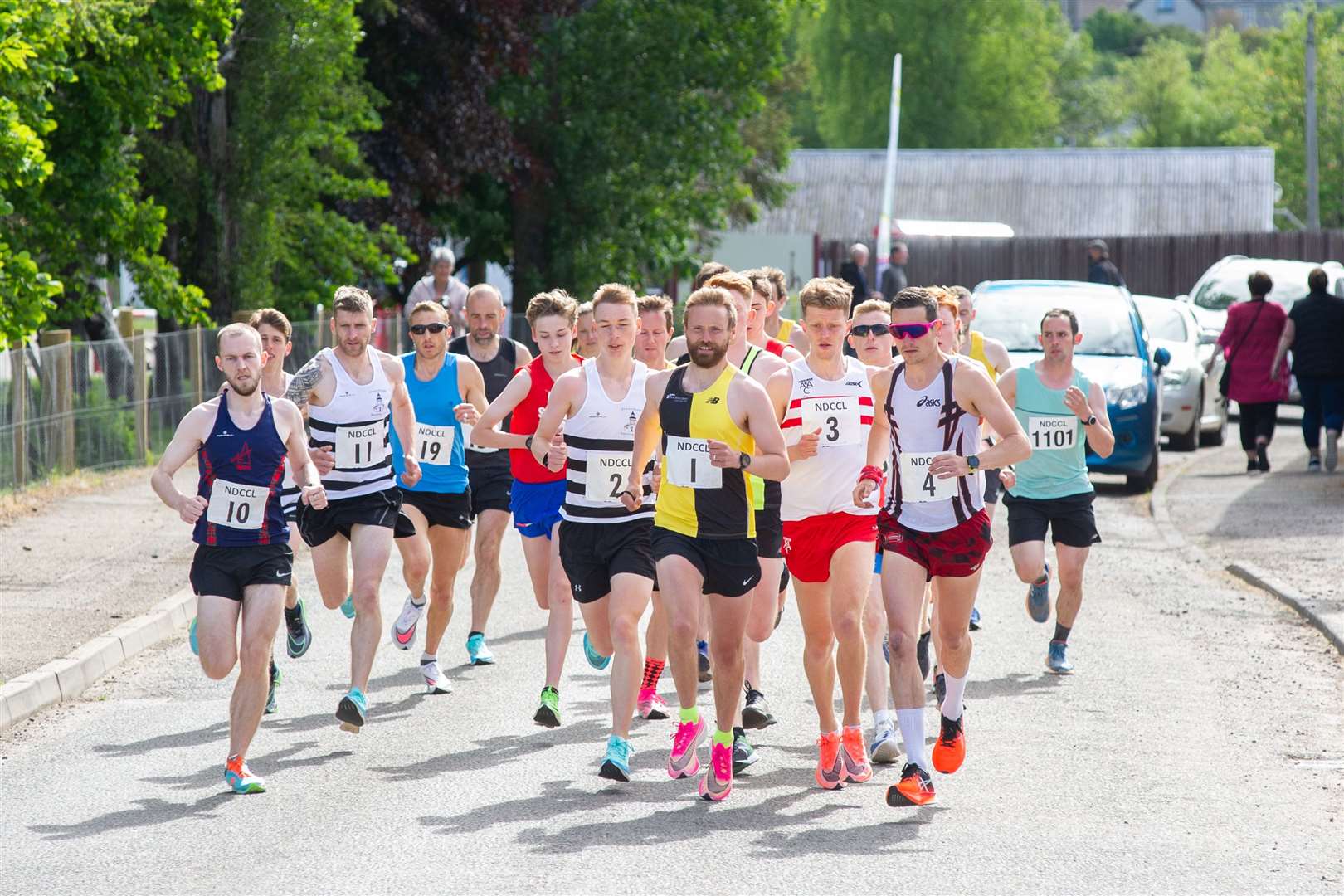 The first group of runners set off...The Back to Basics 10k Road Race held on Sunday 6th June 2021 on the outskirts of Forres...Picture: Daniel Forsyth..