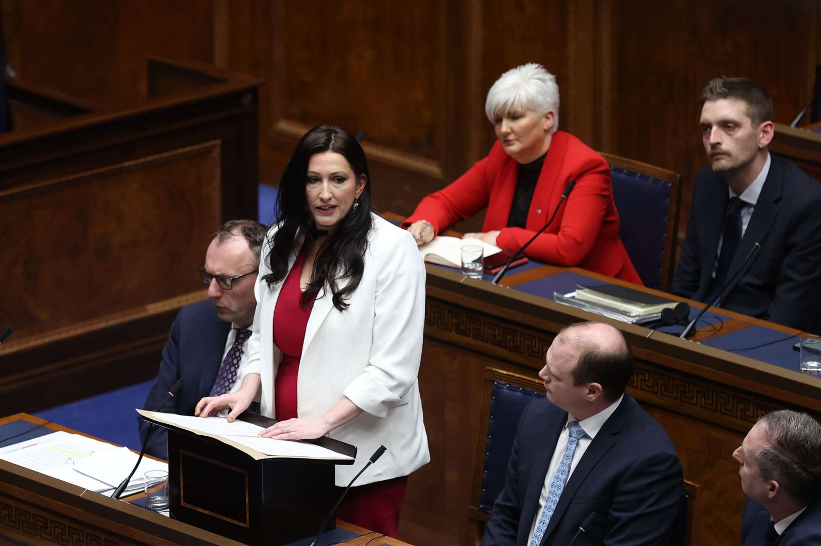 DUP MLA Emma Little-Pengelly speaking after she had been nominated to serve as Northern Ireland’s next deputy First Minister (Liam McBurney/PA)