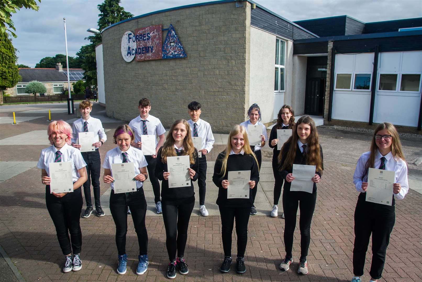 Pupils who received 6 A's at National 5 level...Forres Academy pupils who earned top qualifications in their exams...Picture: Becky Saunderson..