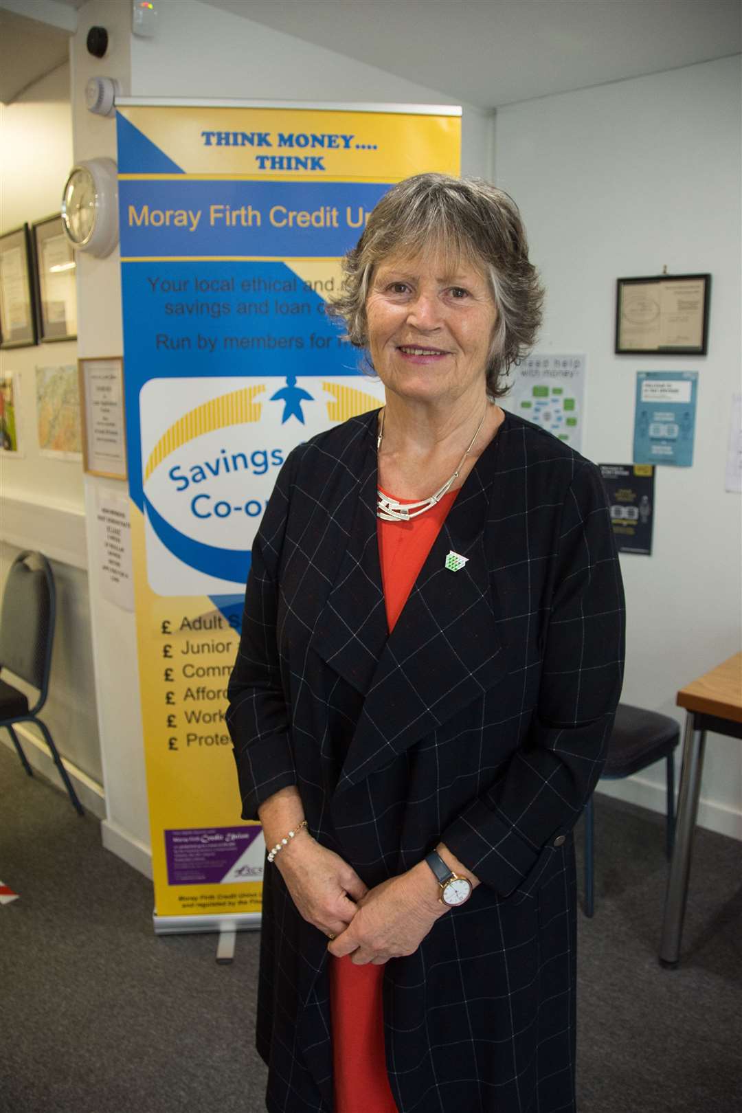 Lorna Creswell BEM at the cooperative bank she helped start, Moray Firth Credit Union. Picture: Becky Saunderson.