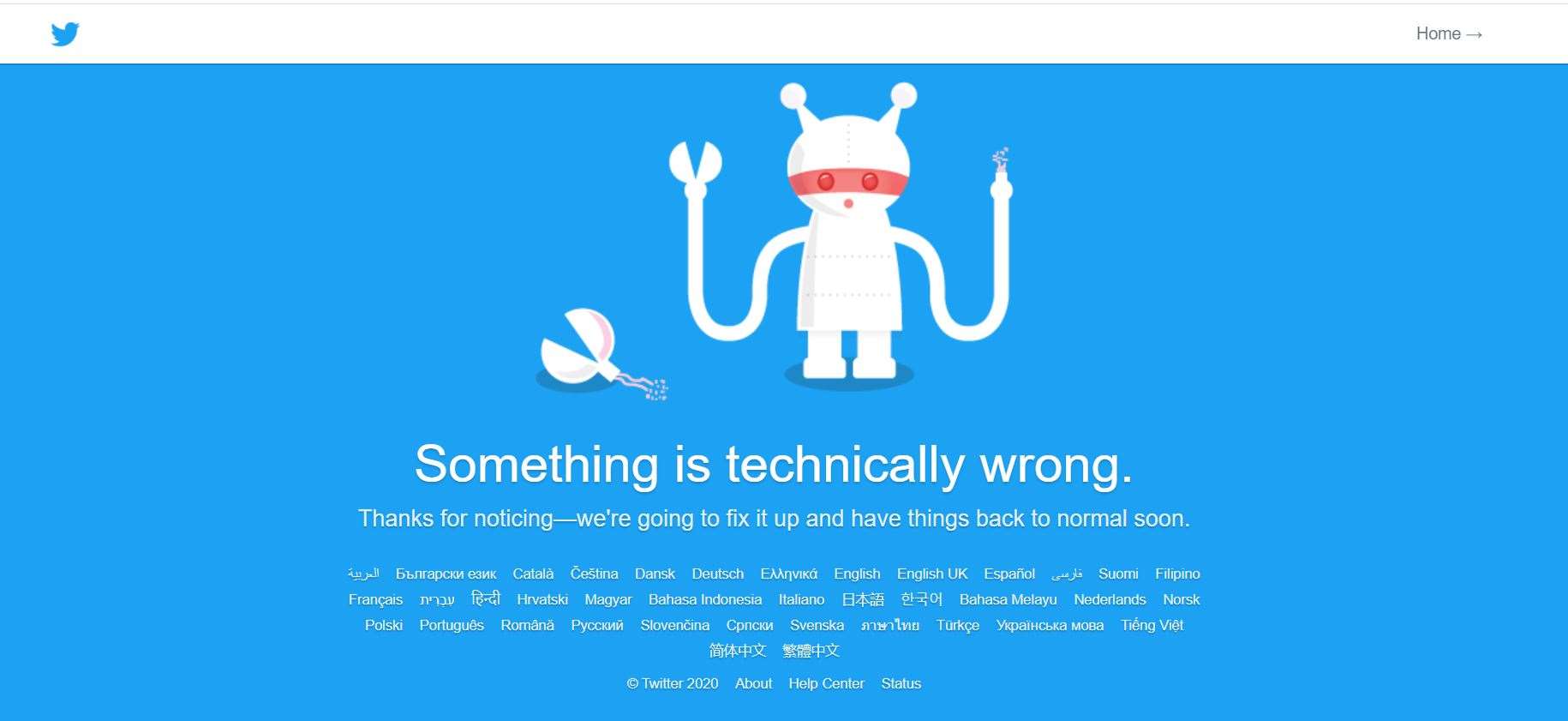 Twitter users are receiving error messages from the social media platform after outages were reported in the UK and around the world (PA).