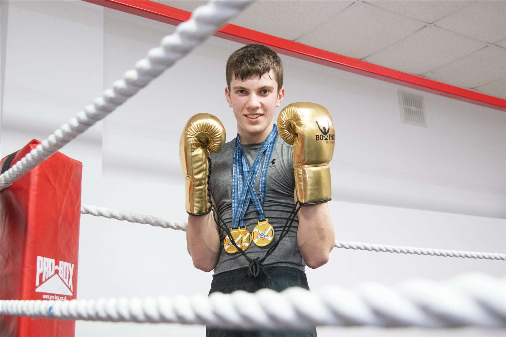 Fifteen-year-old Forres boxer Marcus McEwan has been tipped as a real prospect in the sport. Picture: Daniel Forsyth