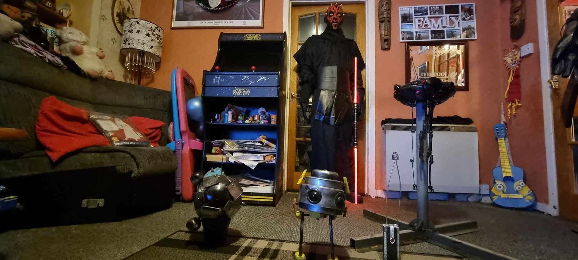 Mark’s new additions (from left) probe droid, RJ and id10. His new Darth Maul is lurking behind them.