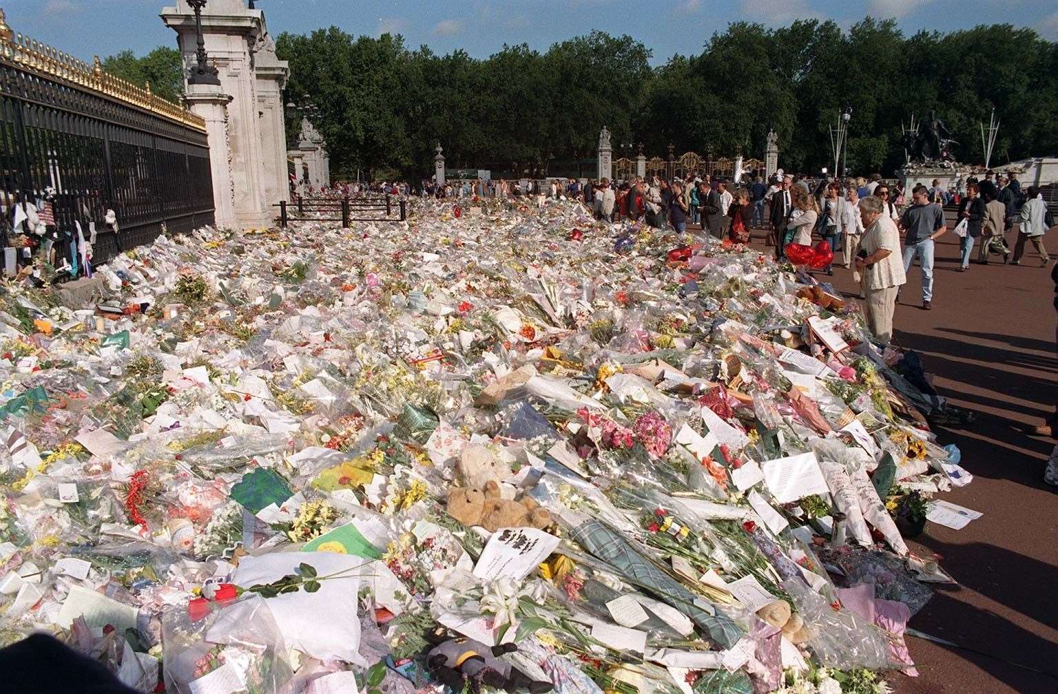 Banks of flowers were laid in tribute to Diana (Ben Curtis/PA)