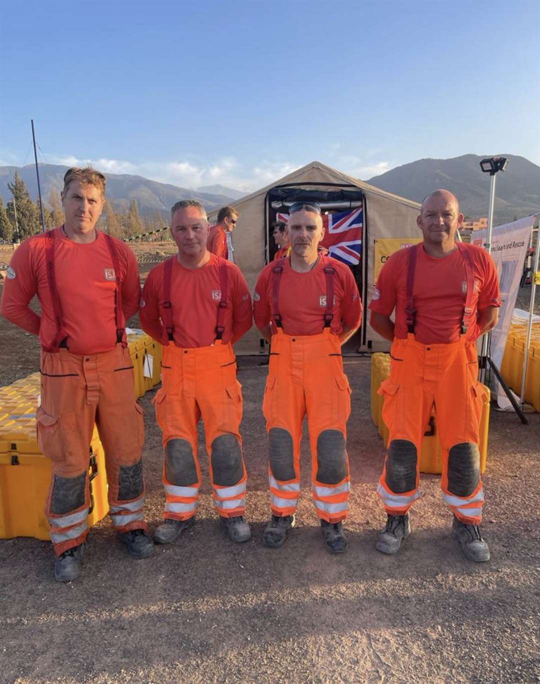 Firefighters from Kent Fire and Rescue Service (left to right) Dom Moore, Brad Rebbeck, Jamie Muddle and Jim Chaston (KFRS/PA)