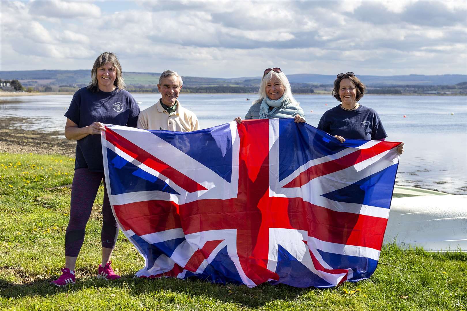 Claire Weller, Timothy Finnegan, Diane Smith of Findhorn Residents Association and Sian MacDonald of Findhorn Coastal Rowers.