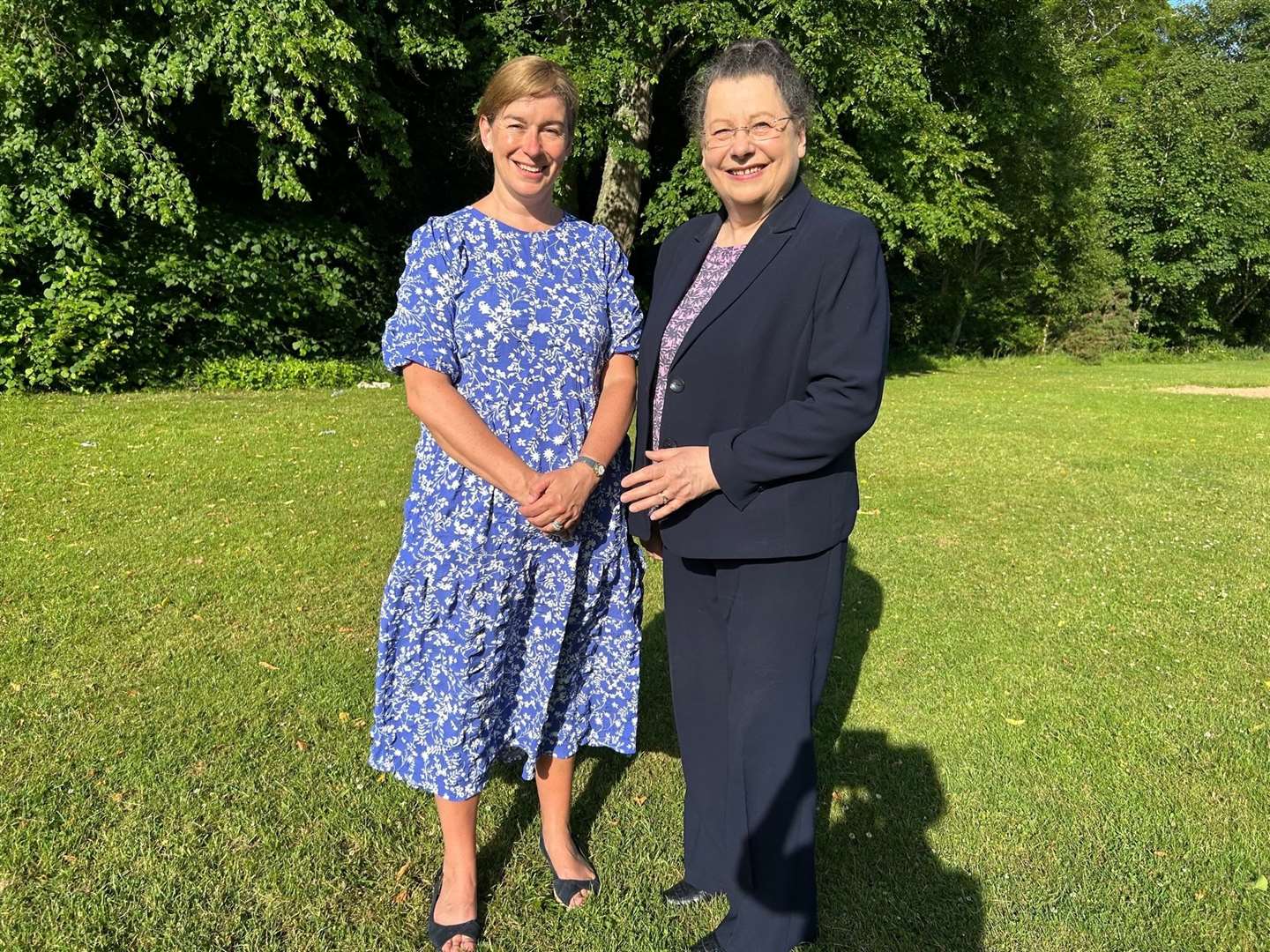 Ann Rossiter (right) started the business plan for the outdoor gym with the help of then-Forres Community Council chairwoman, current leader of Moray Council, Kathleen Robertson. The pair are pictured at the proposed site for the gym.