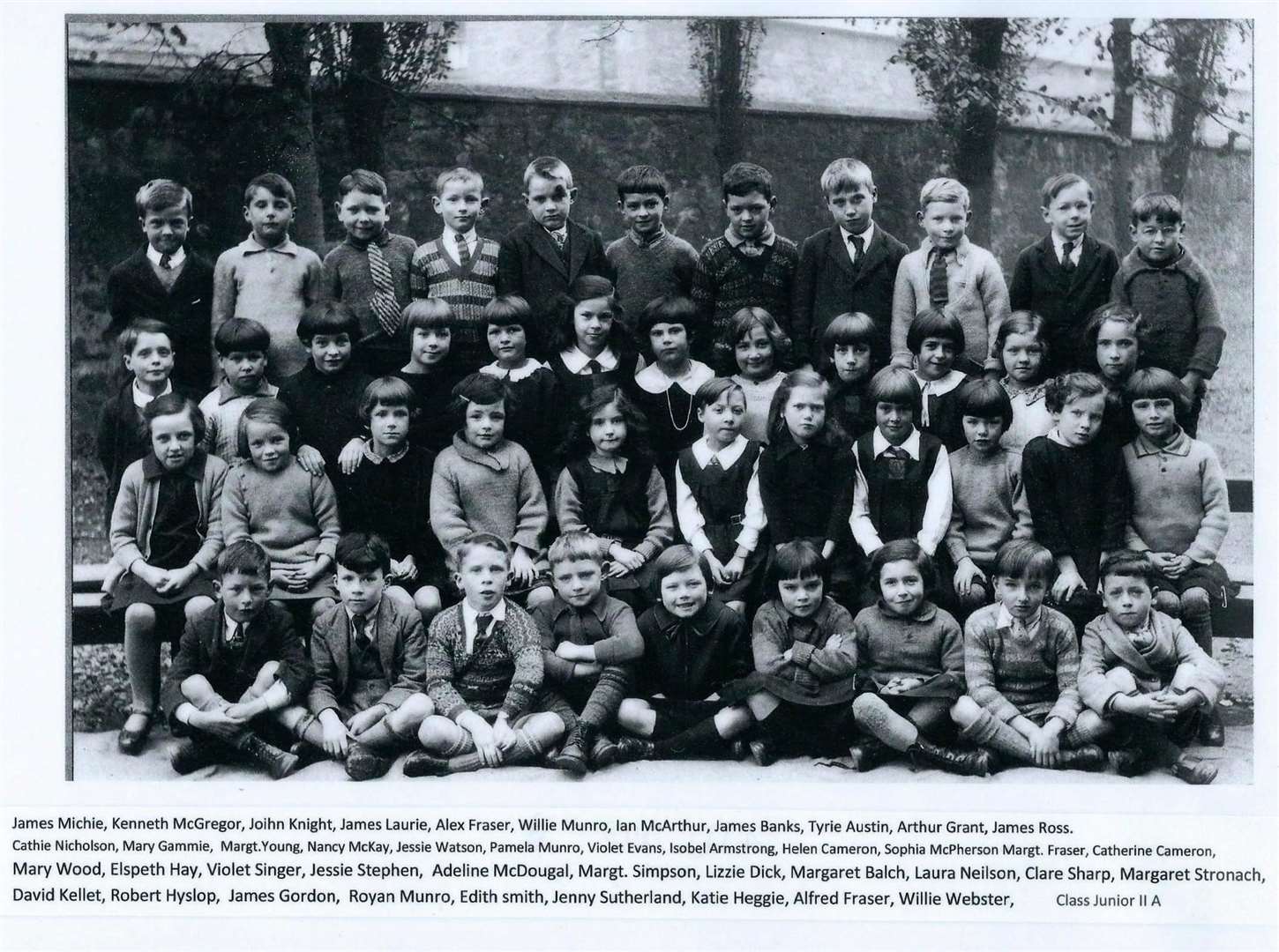 Forres Academy 1928, no 8-2, Class Junior 11A - one of 24 pictures that Forres Heritage Trust have of schoolchildren of that year, donated by Forres businessman, Mike Noble.