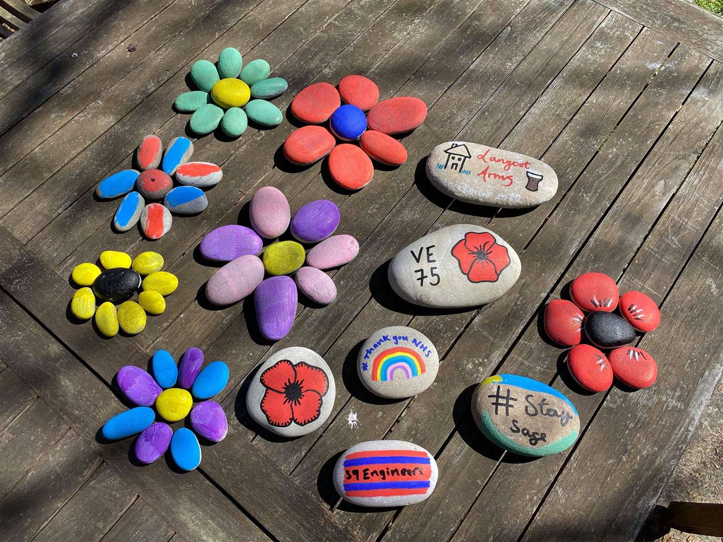 Pebbles were painted by people around Moray to mark VE Day 75.