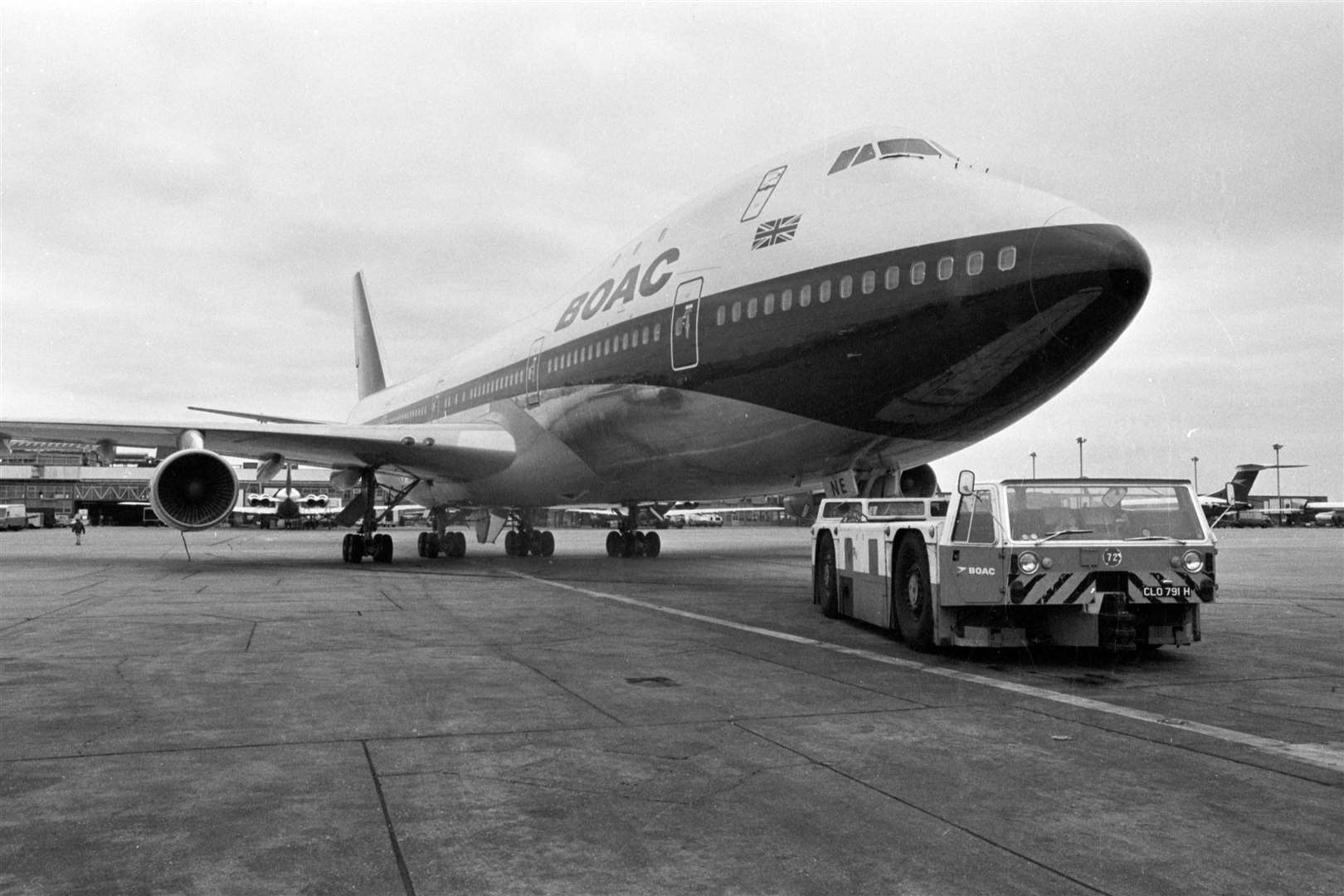 A 1971 photo of a Boeing 747 in British Overseas Airways Corporation (BOAC) livery at London’s Heathrow airport. The airline is now known as BA (PA)