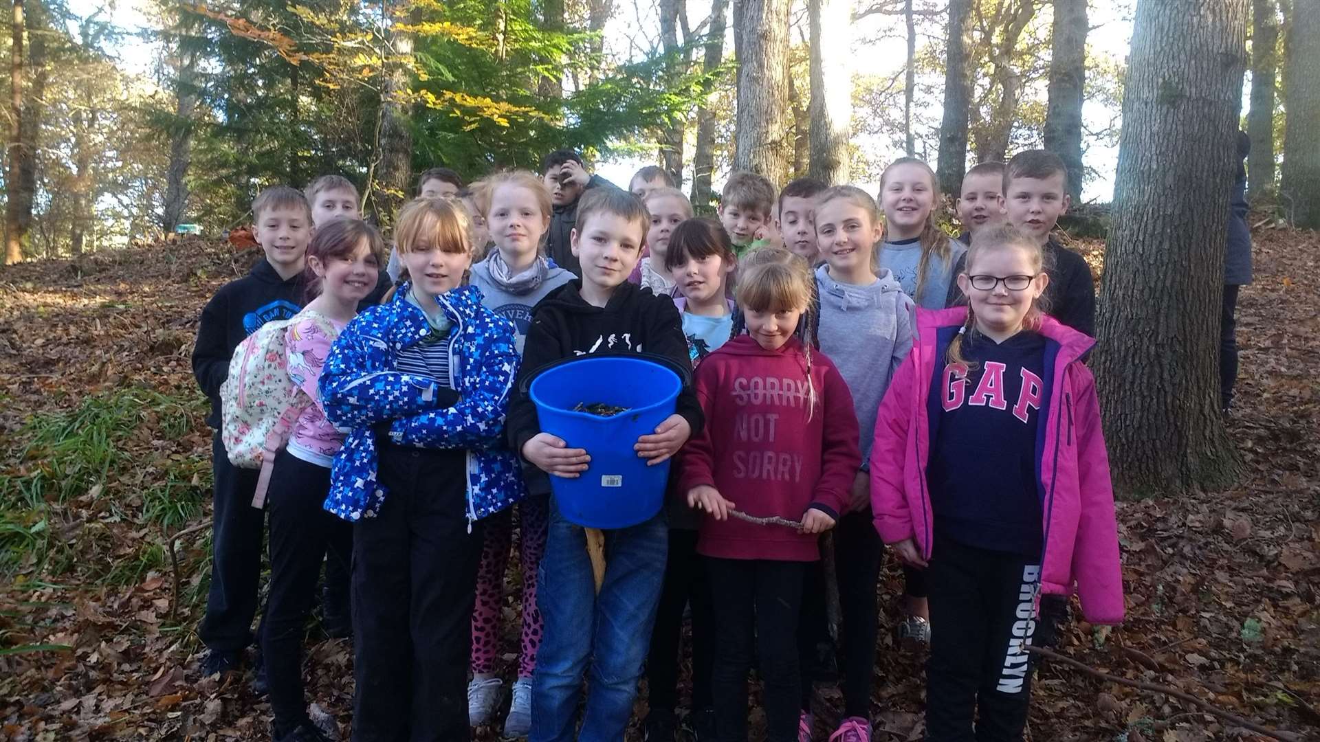 Anderson’s P5s with their bucket of acorns.