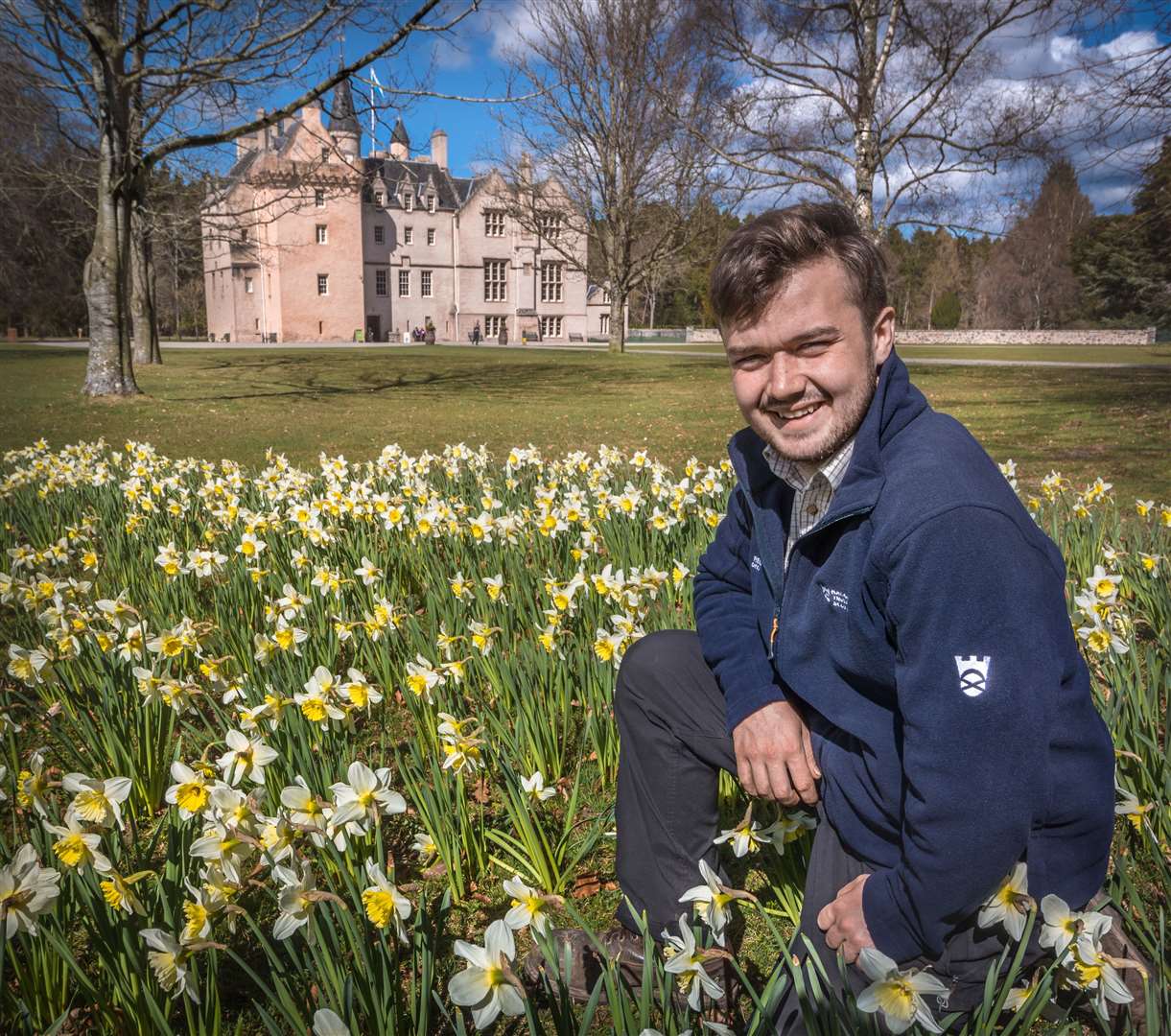 Ed Walling and some of Brodie Castle's famous daffodils.