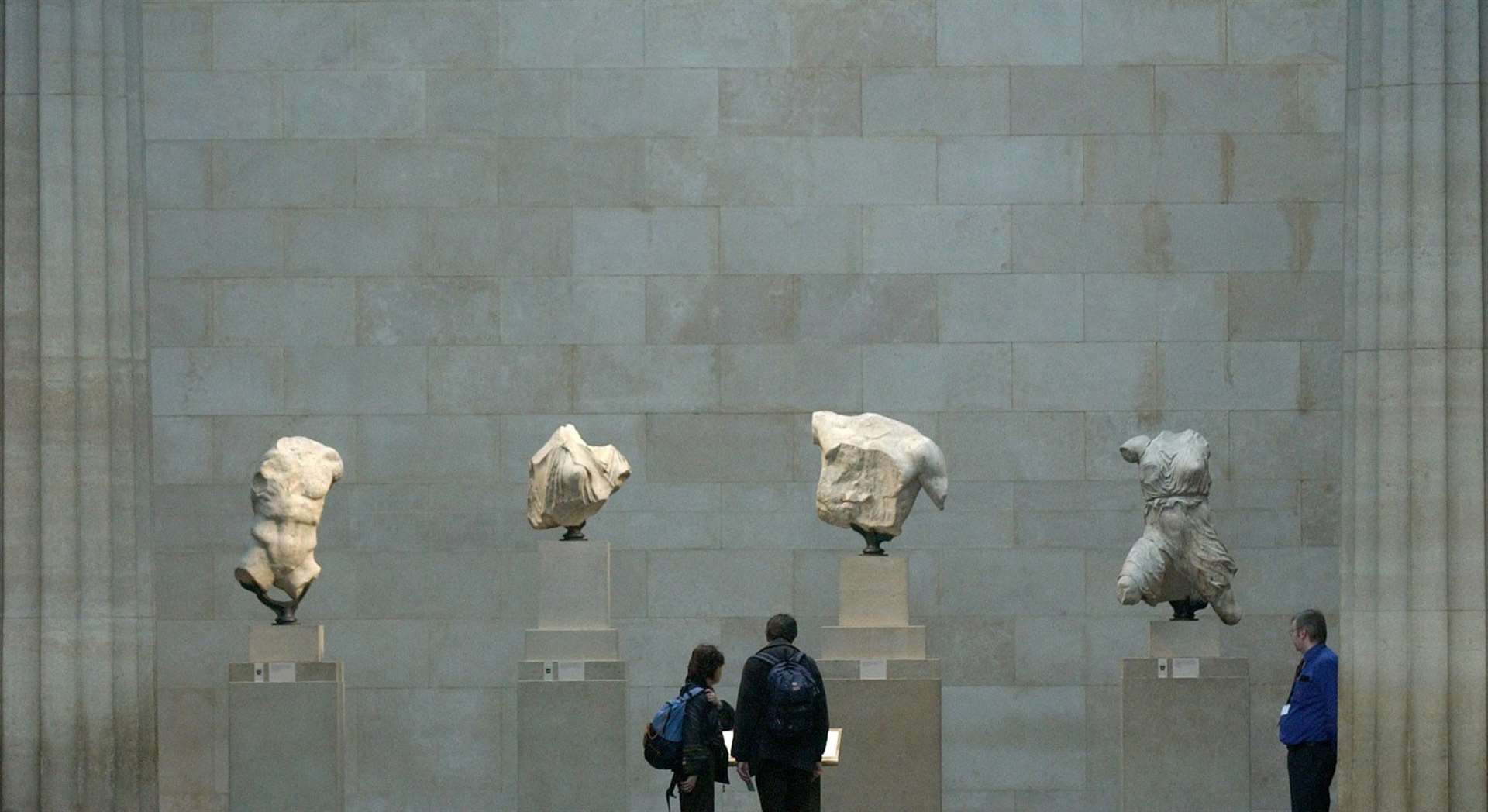 The Parthenon Marbles, also known as the Elgin Marbles, in London’s British Museum (Matthew Fearn/PA)