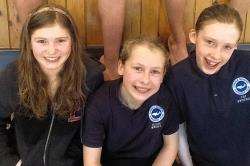 Forres Bluefins Kate Hannen, Olivia Wright and Fay Prosser