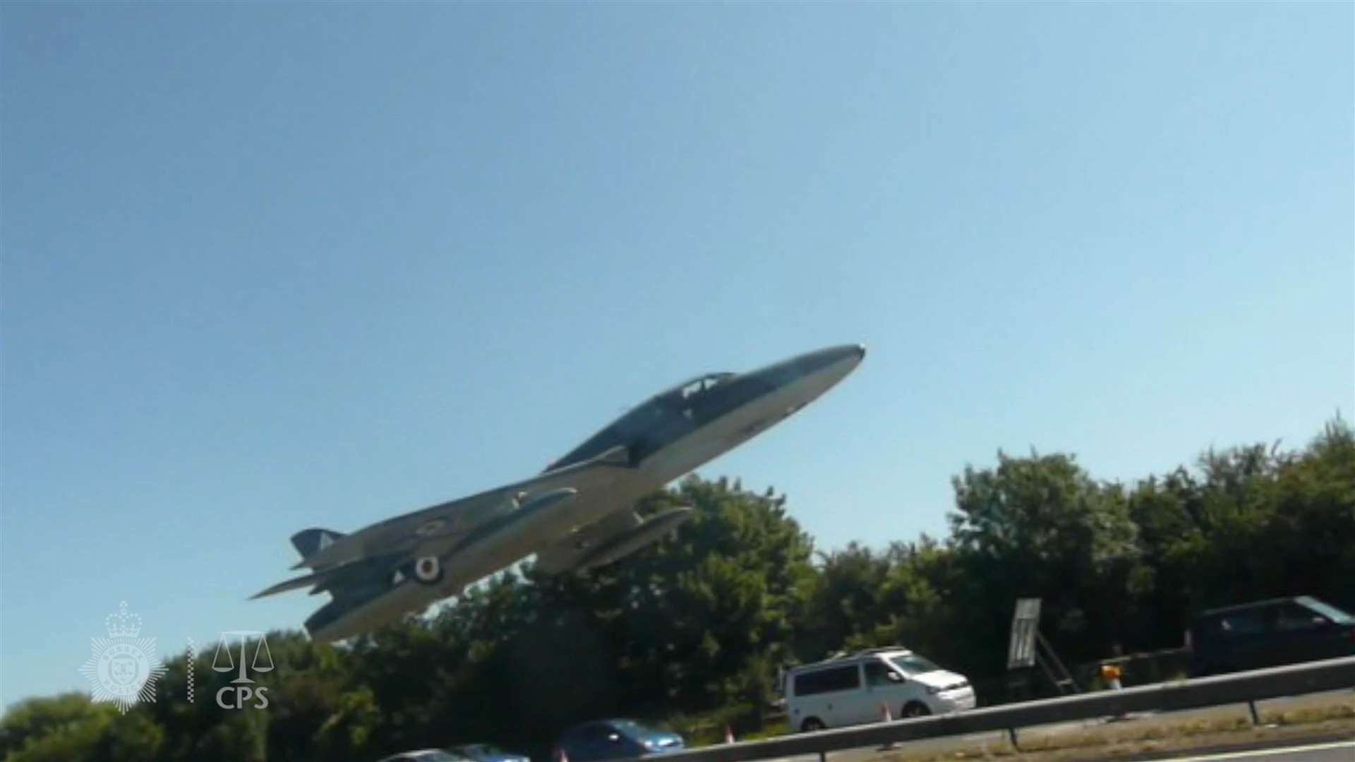 The plane plummeted on to the A27 in West Sussex and exploded into a fireball (Sussex Police/CPS/PA)
