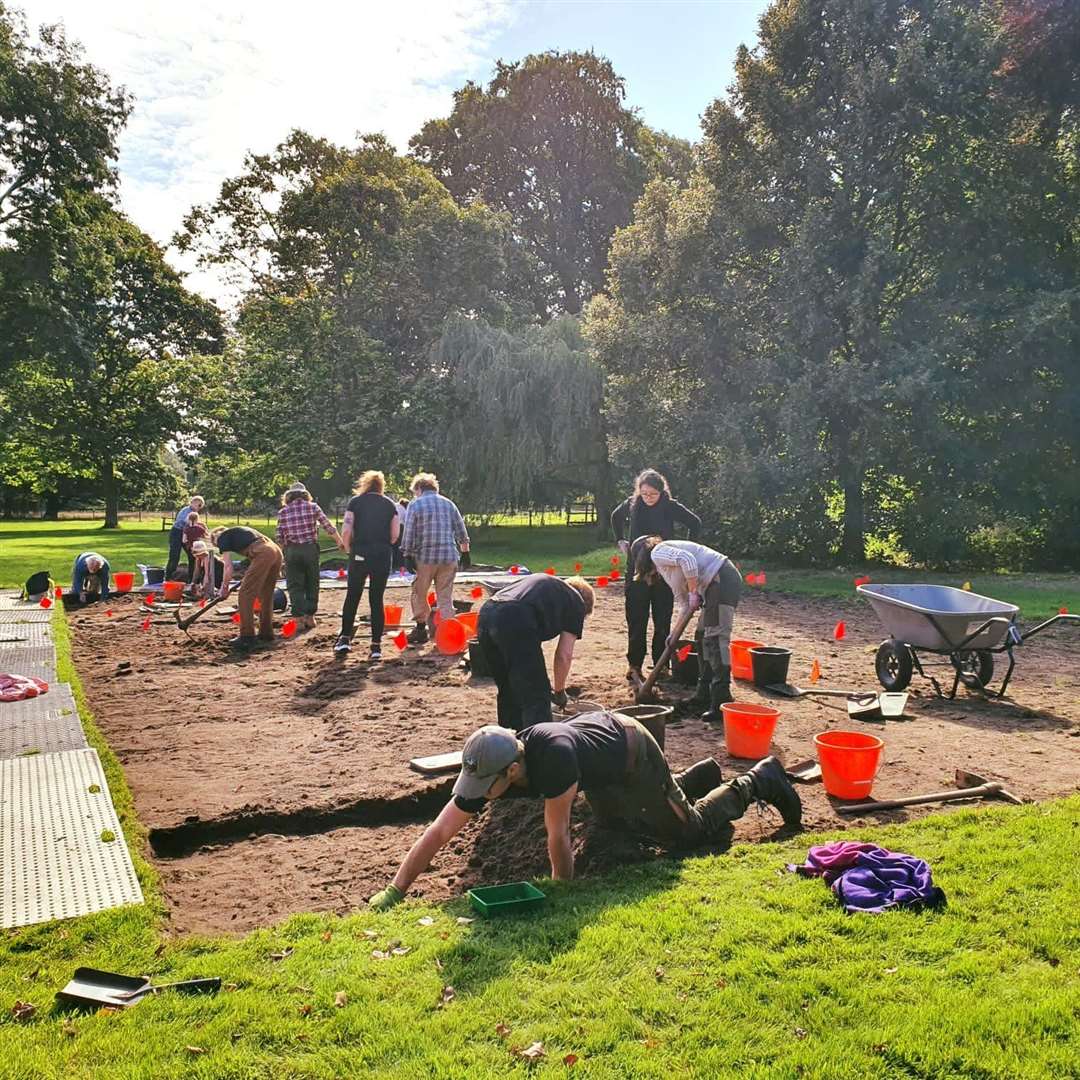 Day one of the six-day dig in the picturesque grounds of Brodie Castle.
