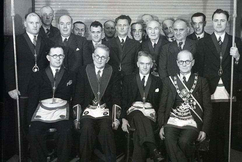 Masonic Lodge Installation, January 1949. Picture by Forres Heritage Trust.
