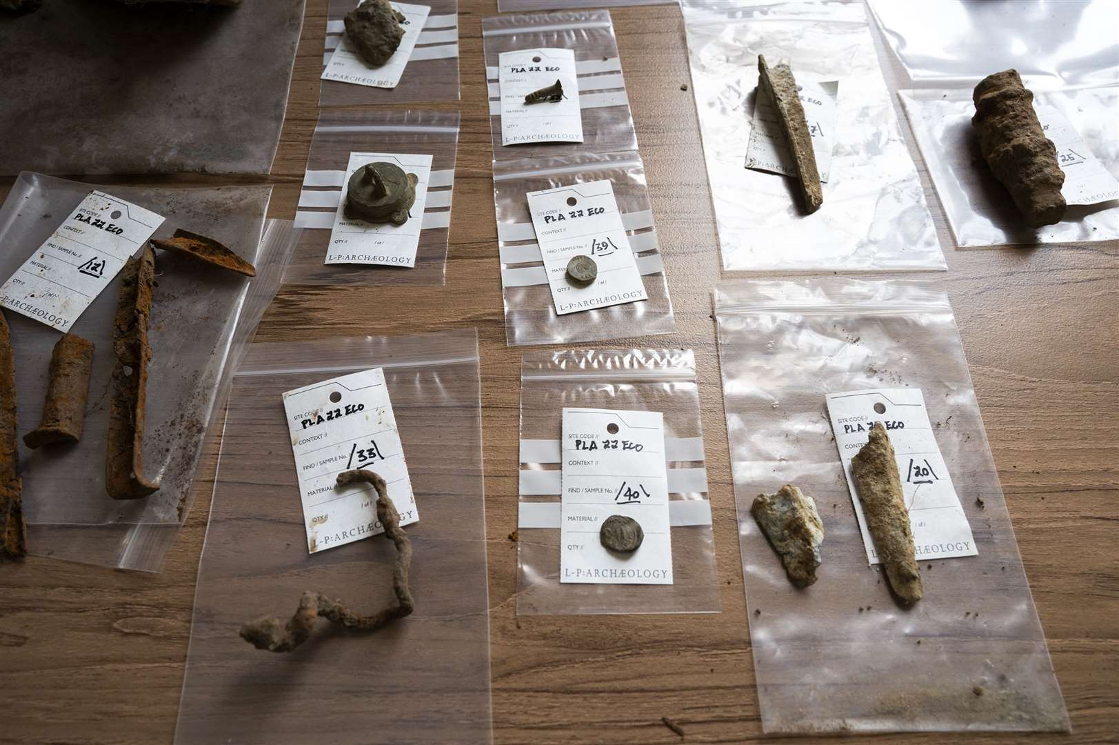 Finds from the first two days of excavation (Chris Van Houts/Waterloo Uncovered)