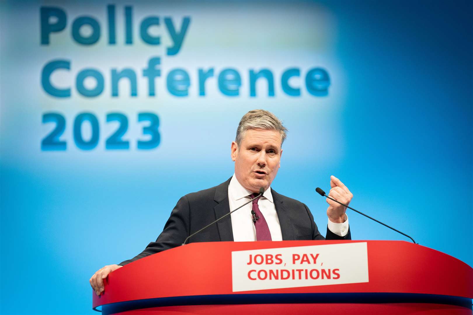 Sir Keir Starmer speaking at the Unite Policy Conference on Thursday (Stefan Rousseau/PA)