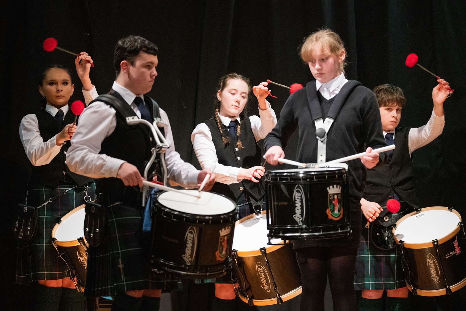 Forres and District Pipe Band opened the evening. Picture: Daniel Forsyth