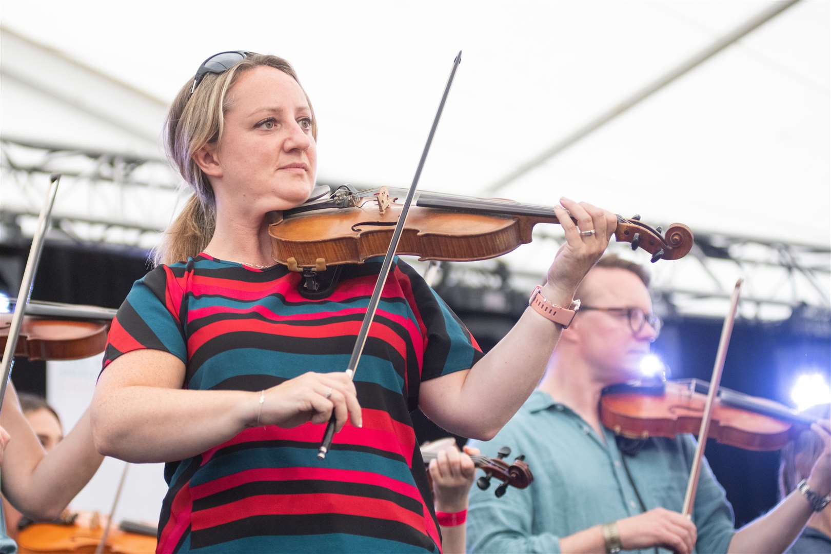Clare Alexander, James Alexander's daughter, performs as part of the Auld Fiddlers. Picture: Daniel Forsyth