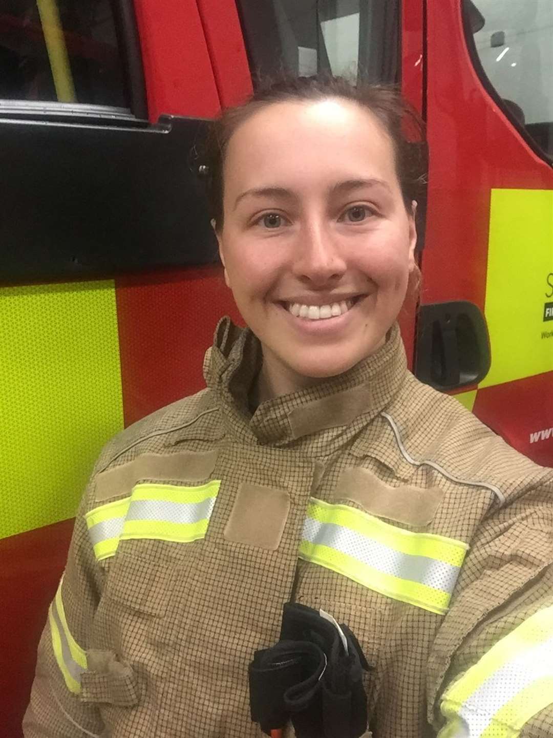 Louise has been a firefighter for three-and-a-half years.