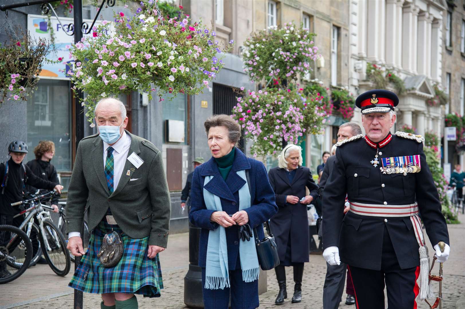 Princess Anne arriving at the Tolbooth with George Alexander and Moray's lord lieutenant Seymour Monro...Picture: Becky Saunderson..