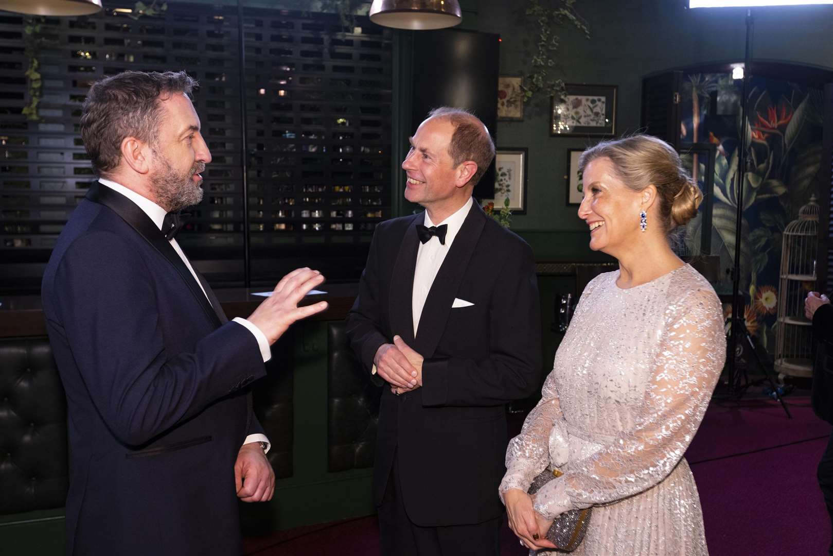 The Earl and Countess of Wessex meet Lee Mack (David Parry/PA)