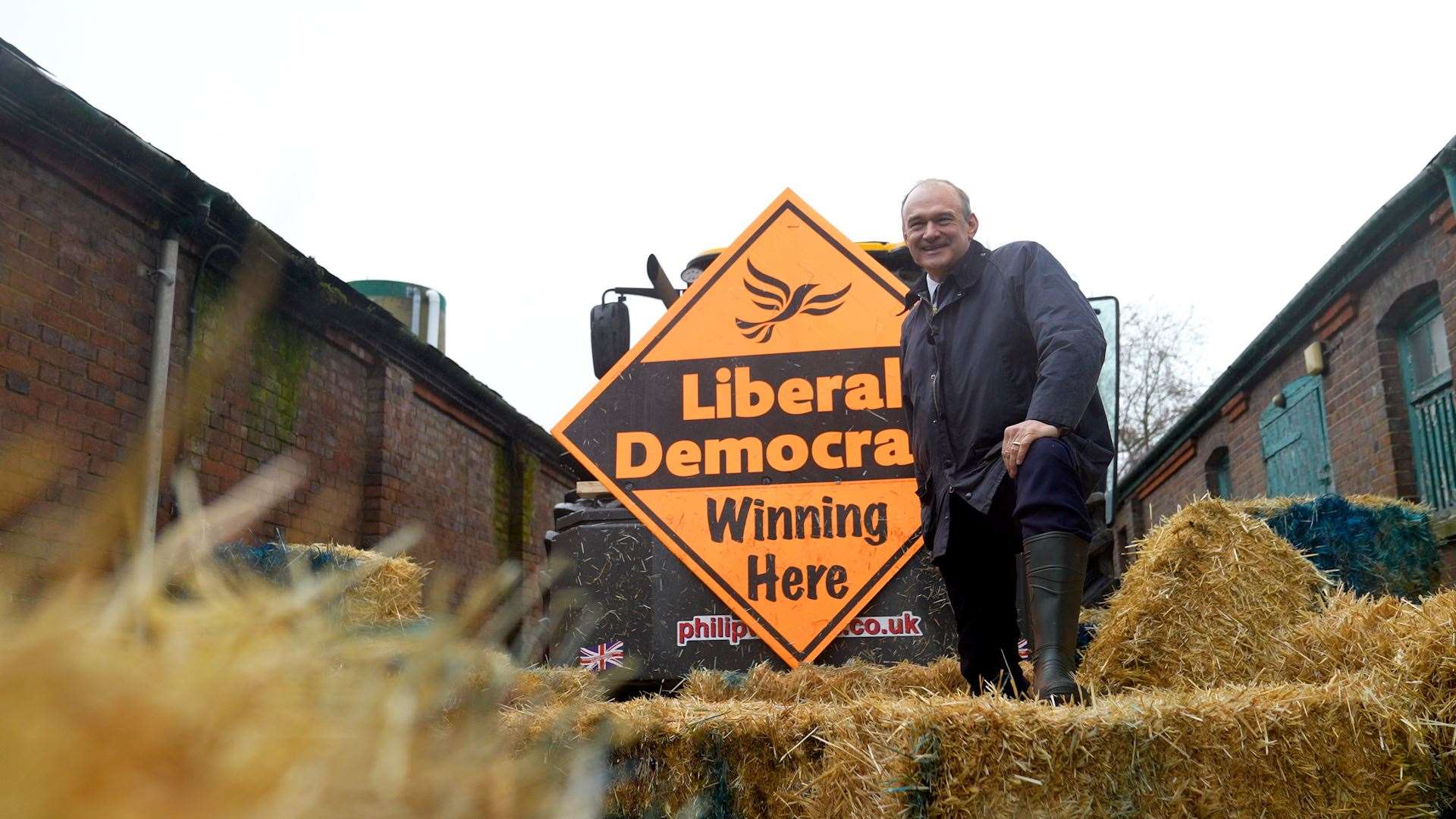 Liberal Democrat leader Sir Ed Davey launching the party’s local election campaign at a farm in Berkhamsted (James Street/PA)