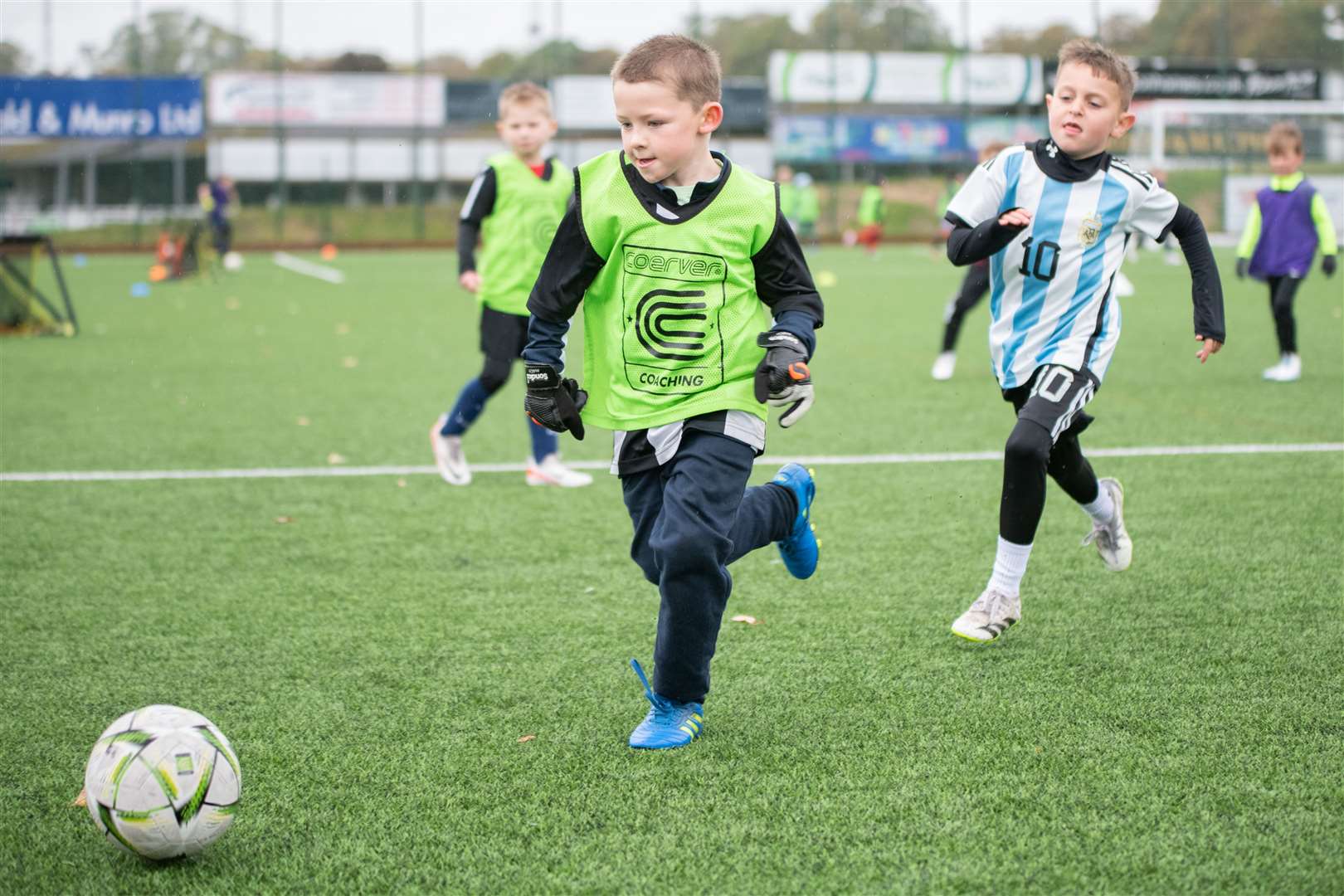 Finn Anderson chases down the ball. ..SL Benfica coaching and training held at Elgin's Gleaner Arena...Picture: Daniel Forsyth..