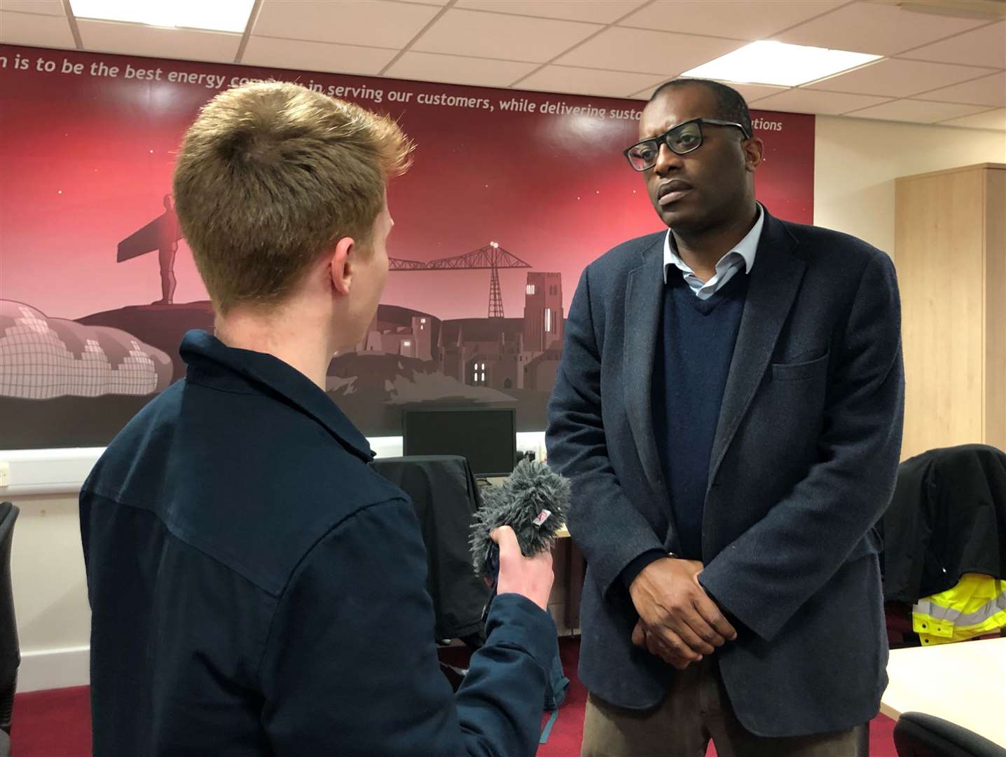 Energy Secretary Kwasi Kwarteng visited a Northern Powergrid call centre in Penshaw, near Sunderland in the aftermath of the storm (Tom Wilkinson/PA)