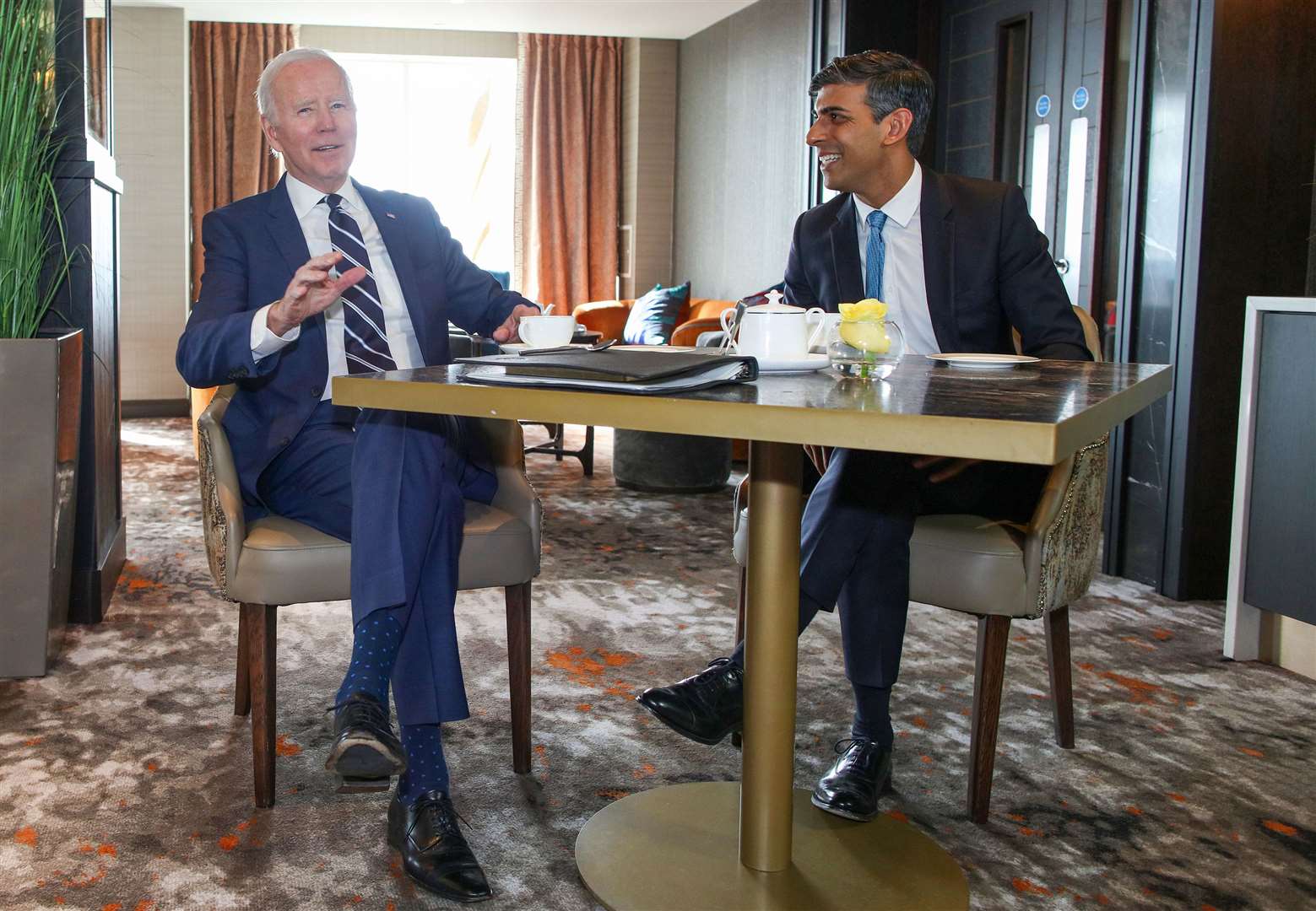Joe Biden and Rishi Sunak met in Belfast (Paul Faith/PA)