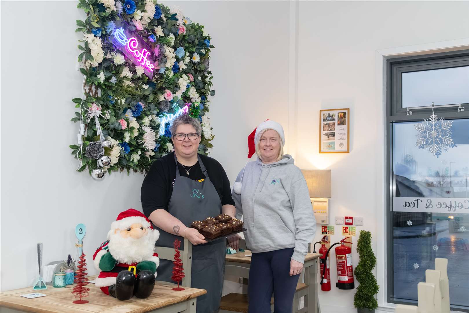 Stephanie Wallace (left) and Sue Farish from K's Coffee Shop in Forres will remain open on Christmas Day. Picture: Beth Taylor