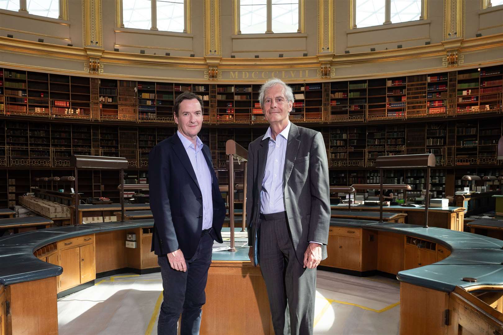 George Osborne, chairman of the British Museum (left), and Sir Mark Jones (Aaron Chown/PA)