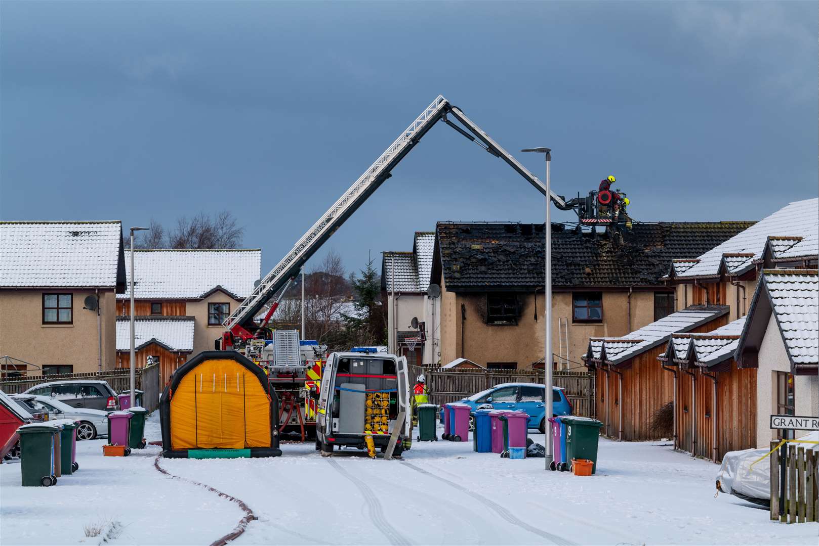 The scene after a house fire on Twinning Link in Forres. Picture: JasperImage