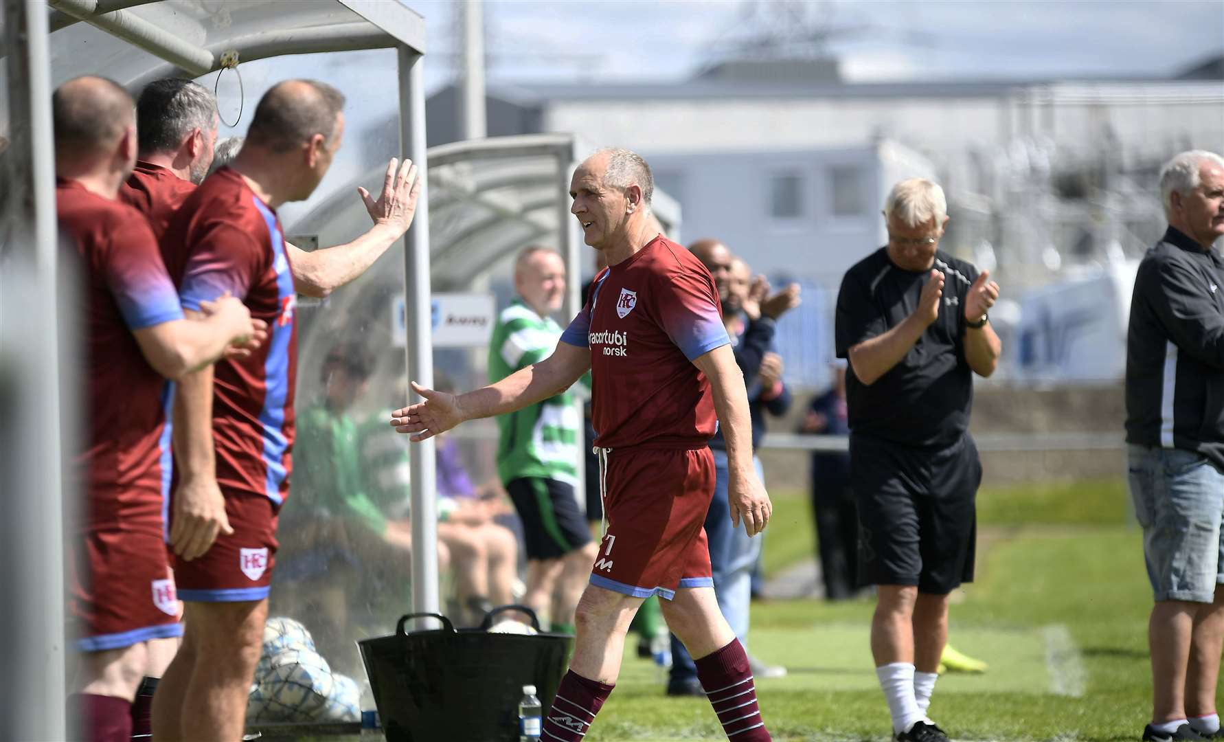 Gogs Younie is applauded off the park in his testimonial match at Kynoch Park. Picture: Becky Saunderson..