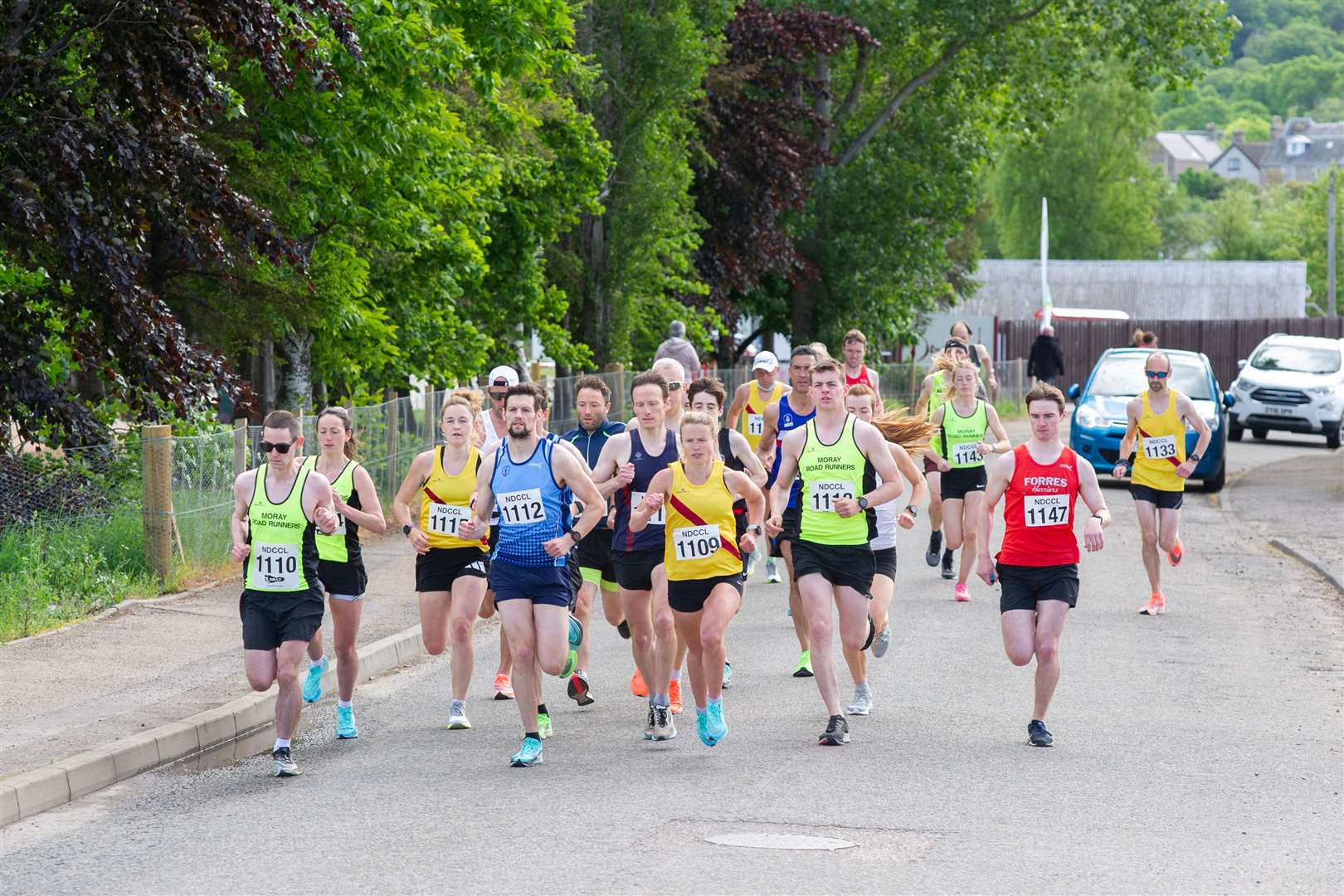 The second group of runners set off...The Back to Basics 10k Road Race held on Sunday 6th June 2021 on the outskirts of Forres...Picture: Daniel Forsyth..