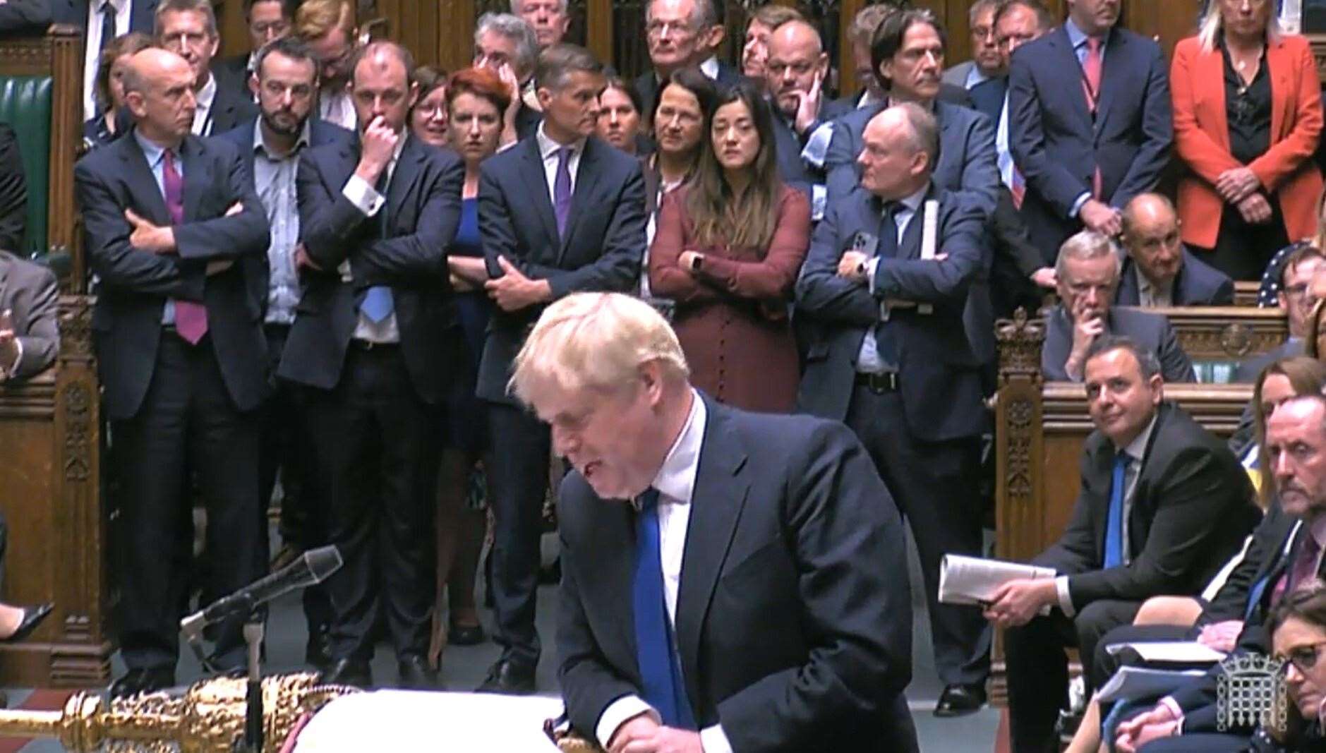 Boris Johnson faced calls to quit during PMQs (House of Commons/PA)