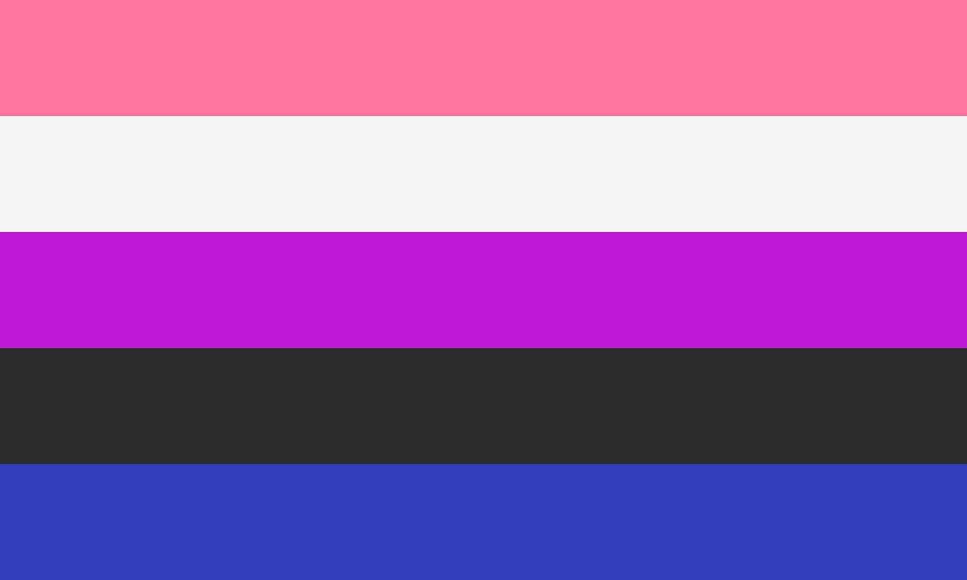 The pride flag representing genderfluid people.
