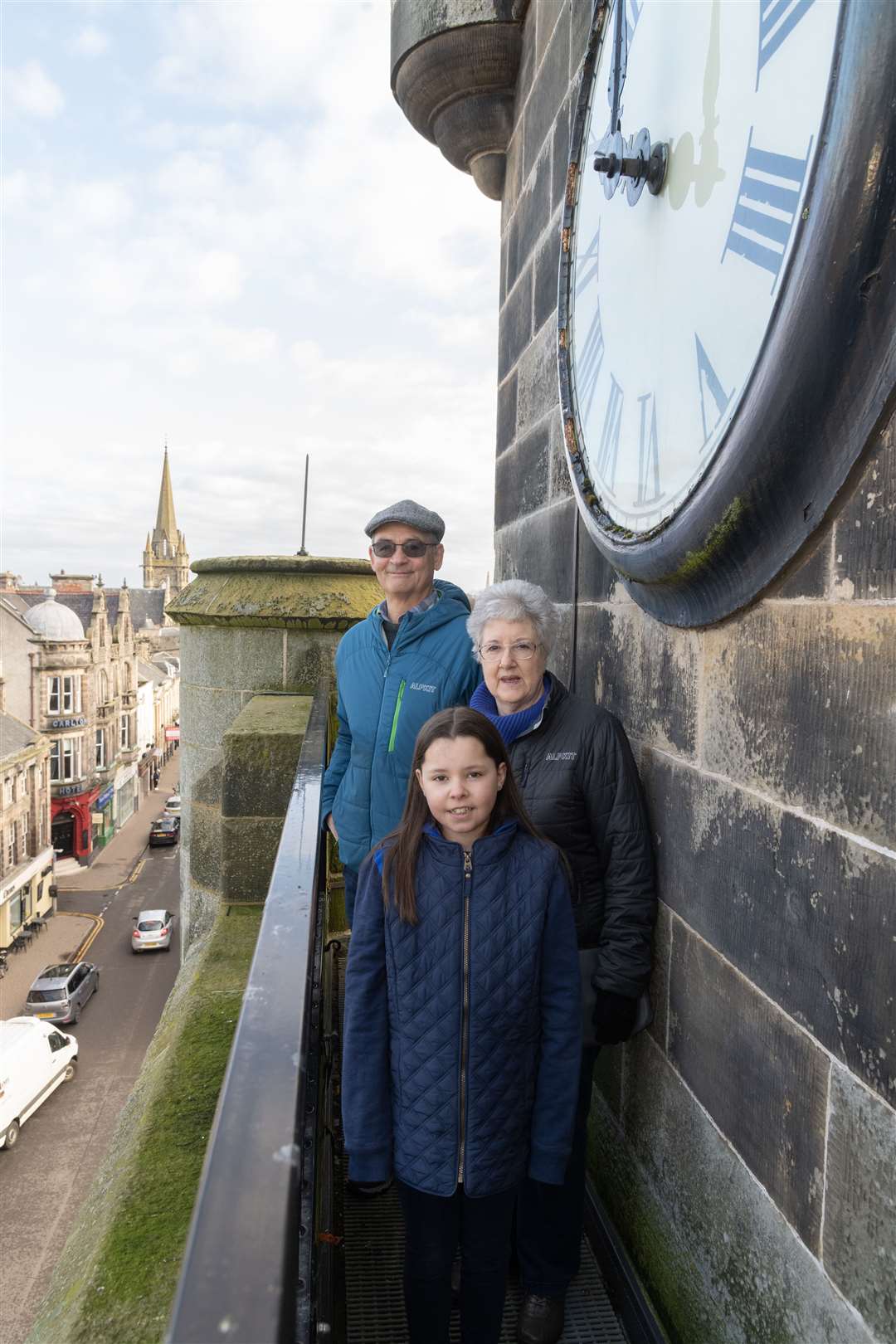 Volunteers Peter and Susie Haworth at the top of the Tolbooth - the final part of the tour.