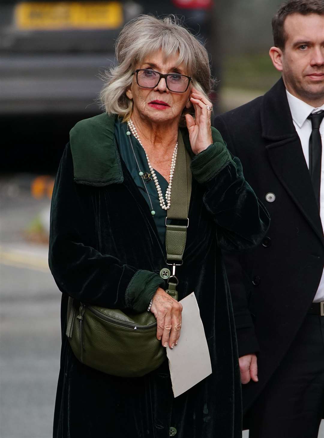 Actress Sue Johnston at the funeral of Dean Sullivan (Peter Byrne/PA)
