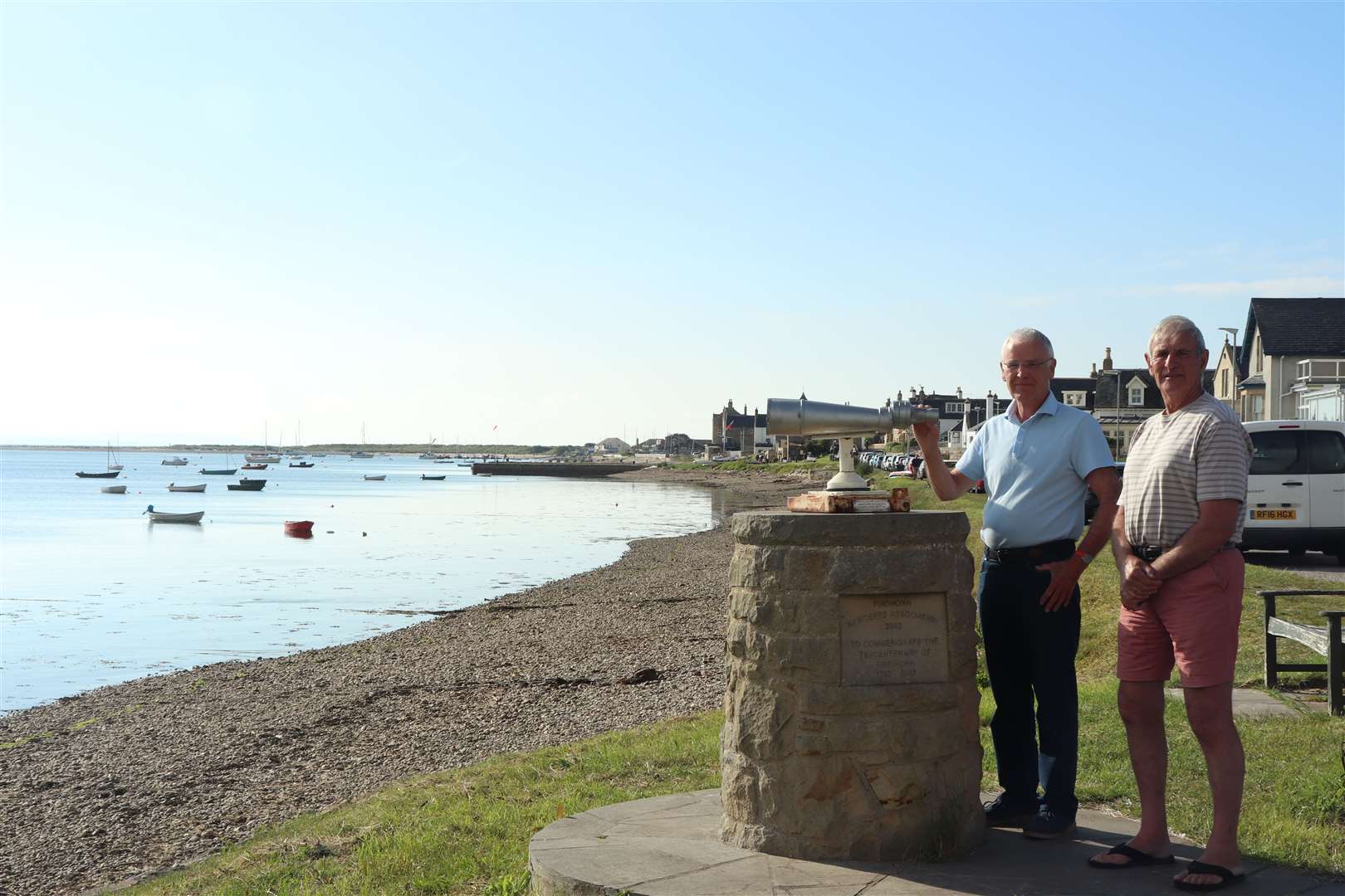 Village resident, Donald Watson and chairman of Findhorn Residents’ Association, Sam Russell.