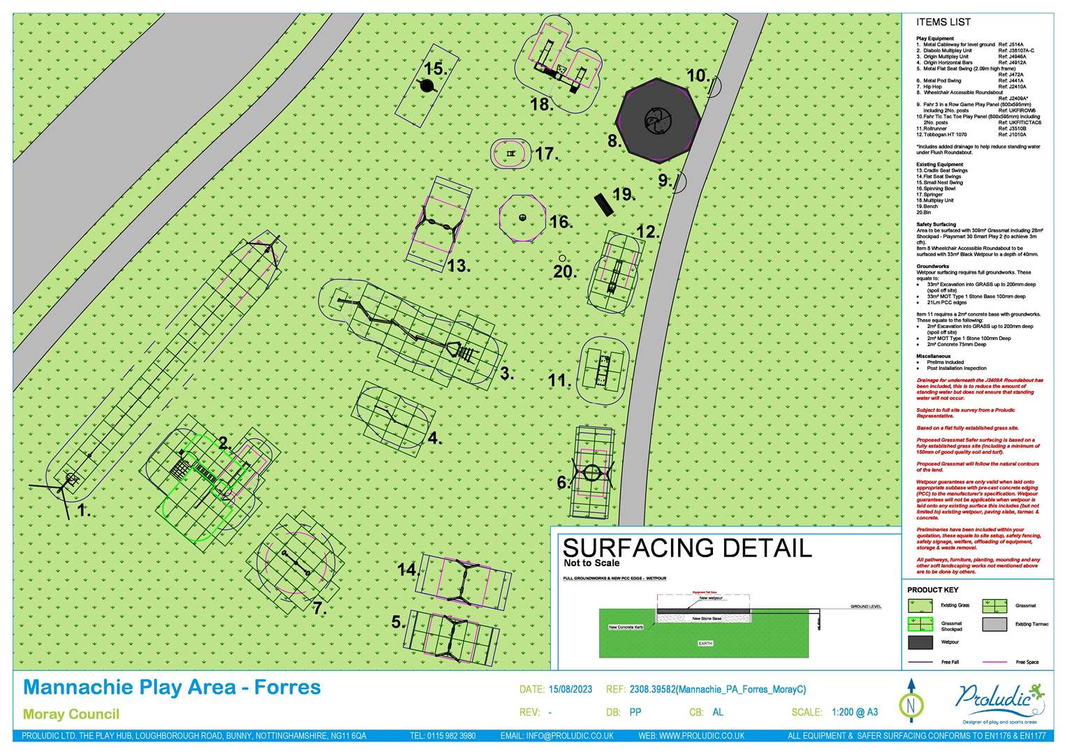 The Mannachie Park design layout.