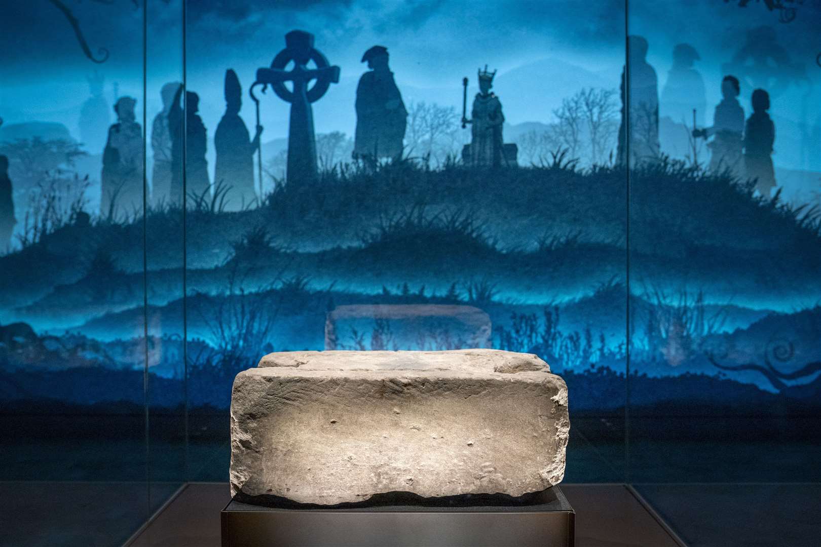 The Stone of Destiny on display at its new home in Perth Museum (Jane Barlow/PA)