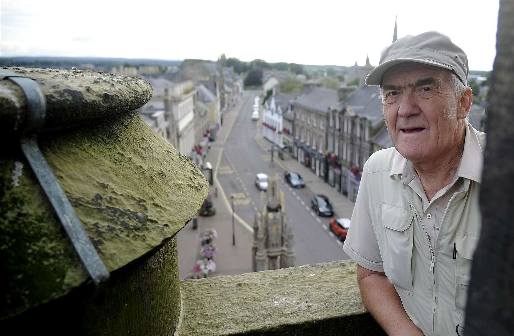 George Alexander at the top of Forres Tolbooth. Picture: Becky Saunderson.