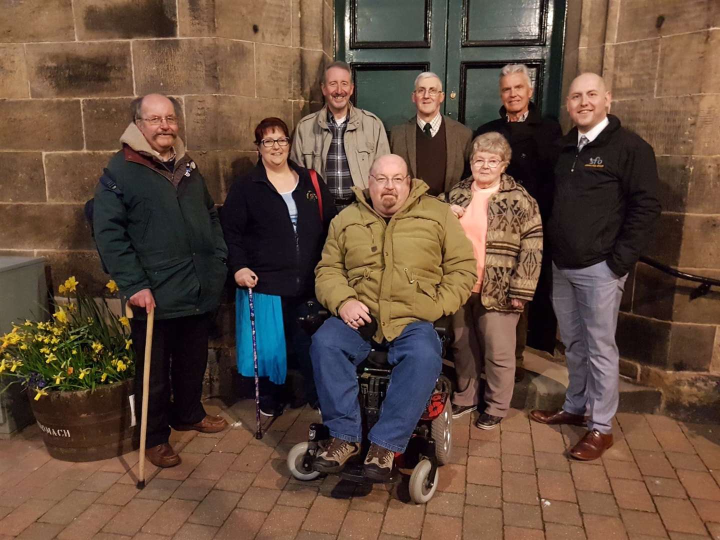 Forres Community Council's last group picture including Shaun Moat (right). Former chairman Graham Hilditch (2nd from right) resigned last year.