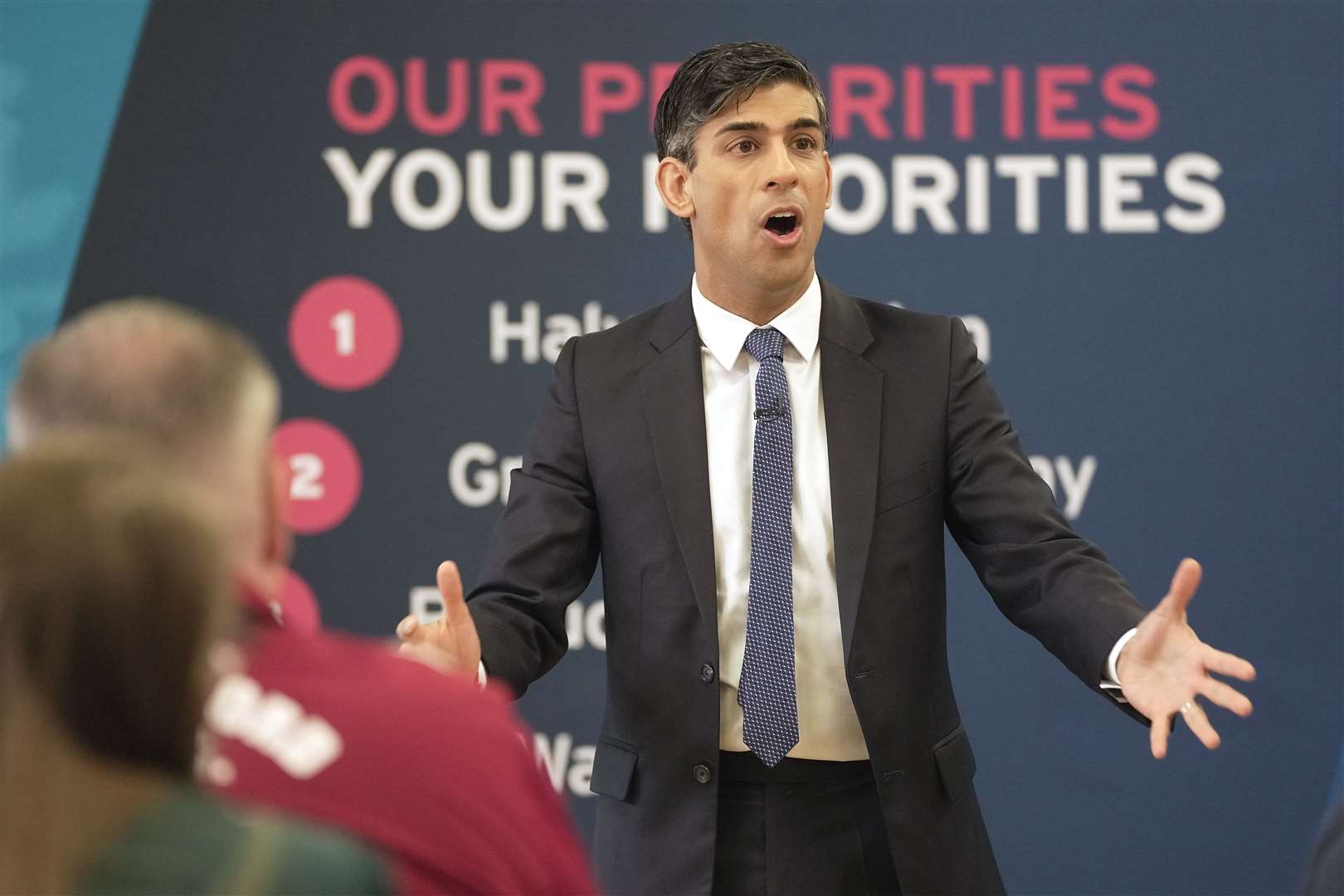 Prime Minister Rishi Sunak takes part in a Q&A session during a Connect event in Chelmsford, Essex (Kin Cheung/PA)
