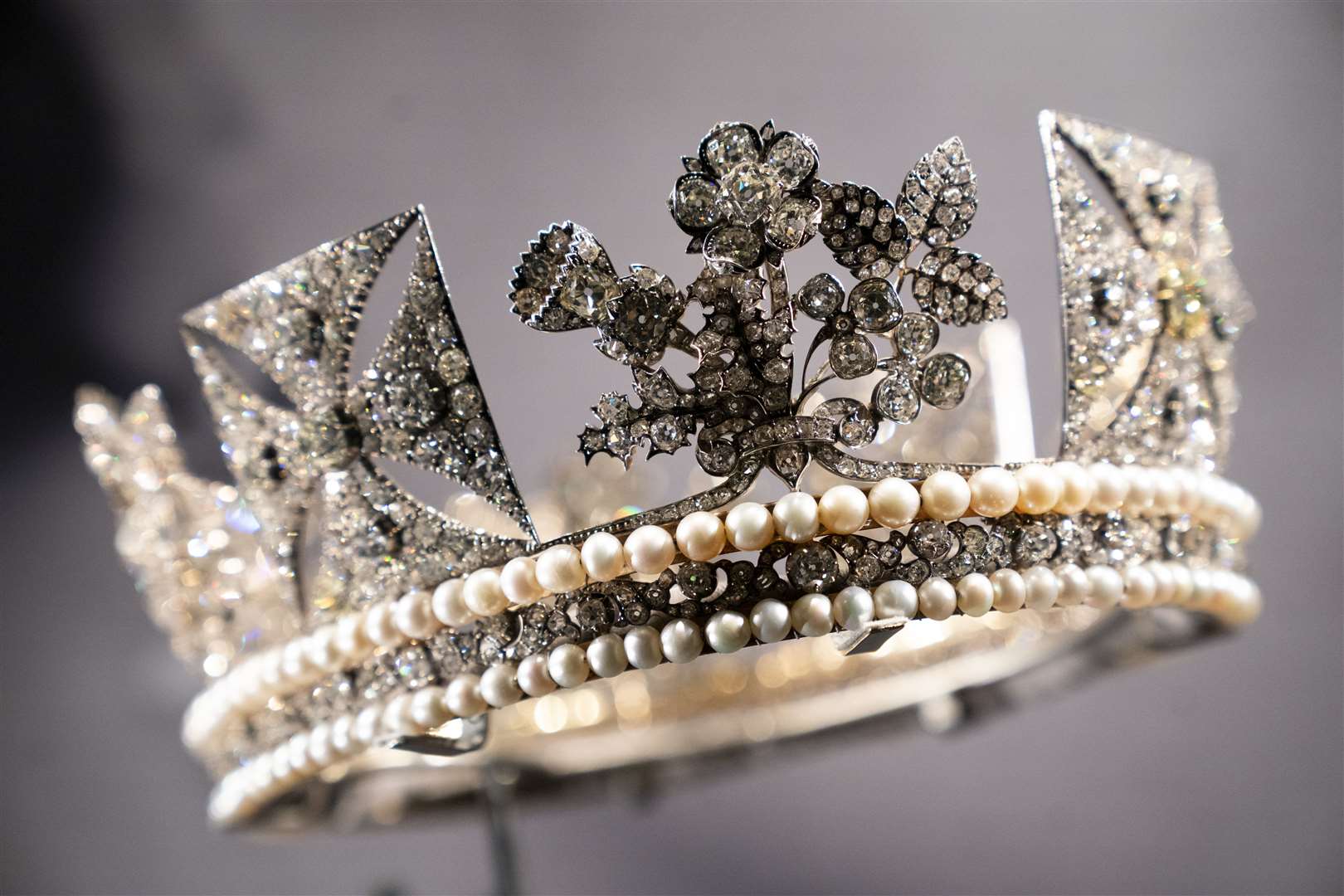 The Queen’s Diamond Diadem is featured in the news exhibition (Kirsty O’Connor/PA)