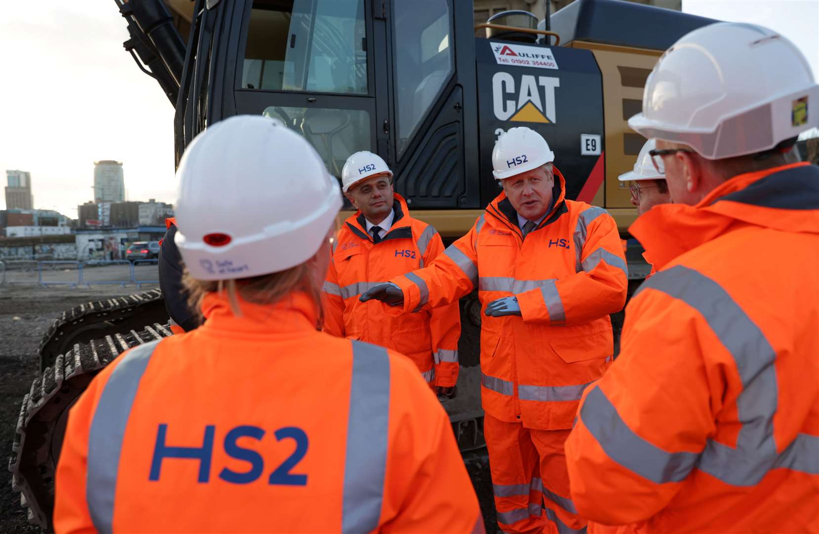 Boris Johnson on a previous visit to HS2 construction in Birmingham (Eddie Keogh/PA)